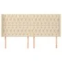 Headboard with cream fabric ears 203x16x118/128 cm by vidaXL, Headboards and footboards - Ref: Foro24-3119943, Price: 162,20 ...