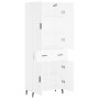 Aparador alto madera contrachapada blanco 69,5x34x180 cm