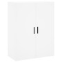 Aparador alto madera contrachapada blanco 69,5x34x180 cm