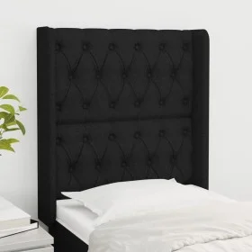 Cabecero con orejas de tela negro 83x16x118/128 cm de vidaXL, Cabeceros y pies de cama - Ref: Foro24-3119892, Precio: 88,31 €...