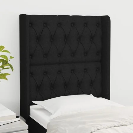 Headboard with black fabric ears 83x16x118/128 cm by vidaXL, Headboards and footboards - Ref: Foro24-3119892, Price: 88,85 €,...