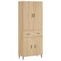 Aparador alto madera contrachapada color roble 69,5x34x180 cm