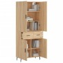 Aparador alto madera contrachapada color roble 69,5x34x180 cm