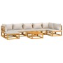 Garden furniture set 8 pieces solid wood and light gray cushions by vidaXL, Garden sets - Ref: Foro24-3155306, Price: 892,97 ...