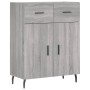 Aparador alto madera contrachapada gris sonoma 69,5x34x180 cm