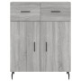 Aparador alto madera contrachapada gris sonoma 69,5x34x180 cm