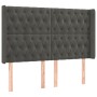 Kopfteil mit dunkelgrauen Samtohren 163x16x118/128 cm von vidaXL, Kopf- und Fußteile - Ref: Foro24-3119971, Preis: 163,12 €, ...