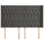 Headboard with dark gray velvet ears 163x16x118/128 cm by vidaXL, Headboards and footboards - Ref: Foro24-3119971, Price: 163...