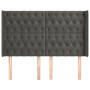 Kopfteil mit dunkelgrauen Samtohren 163x16x118/128 cm von vidaXL, Kopf- und Fußteile - Ref: Foro24-3119971, Preis: 163,12 €, ...