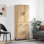 Aparador alto madera contrachapada color roble 69,5x34x180 cm