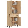 Aparador alto madera contrachapada color roble 69,5x34x180 cm