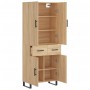 Aparador alto madera contrachapada color roble 69,5x34x180 cm