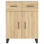 Aparador alto madera contrachapada color roble 69,5x34x180 cm