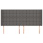 Headboard with gray synthetic leather ears 203x16x118/128 cm by vidaXL, Headboards and footboards - Ref: Foro24-3119692, Pric...