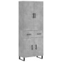 Aparador alto madera contrachapada gris hormigón 69,5x34x180 cm