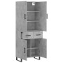 Aparador alto madera contrachapada gris hormigón 69,5x34x180 cm