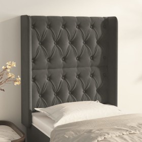 Headboard with dark gray velvet ears 83x16x118/128 cm by vidaXL, Headboards and footboards - Ref: Foro24-3119947, Price: 92,0...