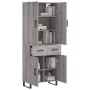Aparador alto madera contrachapada gris sonoma 69,5x34x180 cm