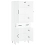 Aparador alto madera contrachapada blanco 69,5x34x180 cm