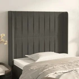 Headboard with dark gray velvet ears 93x16x118/128 cm by vidaXL, Headboards and footboards - Ref: Foro24-3119855, Price: 66,7...