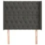 Cabecero con orejas de terciopelo gris oscuro 103x16x118/128 cm de vidaXL, Cabeceros y pies de cama - Ref: Foro24-3119959, Pr...