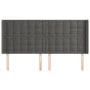 Headboard with dark gray velvet ears 203x16x118/128 cm by vidaXL, Headboards and footboards - Ref: Foro24-3120081, Price: 109...