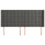 Kopfteil mit dunkelgrauen Samtohren 203x16x118/128 cm von vidaXL, Kopf- und Fußteile - Ref: Foro24-3120081, Preis: 112,74 €, ...