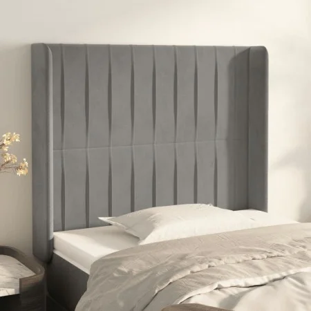 Headboard with light gray velvet ears 103x16x118/128 cm by vidaXL, Headboards and footboards - Ref: Foro24-3119860, Price: 79...