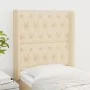 Headboard with cream fabric ears 83x16x118/128 cm by vidaXL, Headboards and footboards - Ref: Foro24-3119895, Price: 90,21 €,...