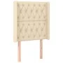Headboard with cream fabric ears 83x16x118/128 cm by vidaXL, Headboards and footboards - Ref: Foro24-3119895, Price: 90,21 €,...