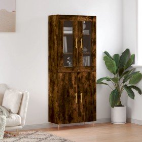 Aparador alto madera contrachapada roble ahumado 69,5x34x180 cm Aparador alto madera contrachapada roble ahumado 69,5x34x180 cm