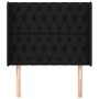 Headboard with black fabric ears 93x16x118/128 cm by vidaXL, Headboards and footboards - Ref: Foro24-3119900, Price: 83,11 €,...