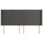 Cabecero con orejas de terciopelo gris oscuro 203x16x118/128 cm de vidaXL, Cabeceros y pies de cama - Ref: Foro24-3119983, Pr...