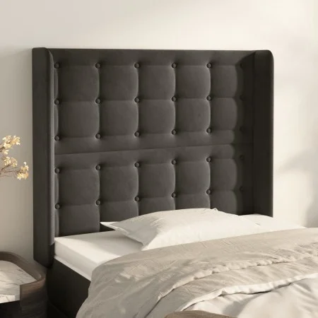 Headboard with dark gray velvet ears 93x16x118/128 cm by vidaXL, Headboards and footboards - Ref: Foro24-3120051, Price: 68,4...
