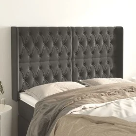 Kopfteil mit dunkelgrauen Samtohren 147x16x118/128 cm von vidaXL, Kopf- und Fußteile - Ref: Foro24-3119965, Preis: 142,61 €, ...