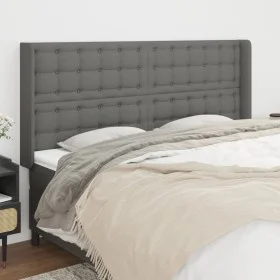Headboard with dark gray fabric ears 183x16x118/128 cm by vidaXL, Headboards and footboards - Ref: Foro24-3120029, Price: 145...