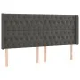 Headboard with dark gray velvet ears 183x16x118/128 cm by vidaXL, Headboards and footboards - Ref: Foro24-3119977, Price: 135...