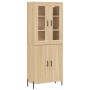 Aparador alto madera contrachapada color roble 69,5x34x180 cm