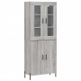 Aparador alto madera contrachapada gris sonoma 69,5x34x180 cm