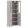 Aparador alto madera contrachapada gris sonoma 69,5x34x180 cm