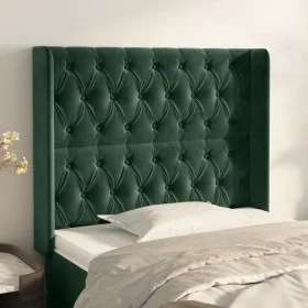 Headboard with dark green velvet ears 103x16x118/128cm by vidaXL, Headboards and footboards - Ref: Foro24-3119961, Price: 100...