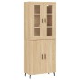 Aparador alto madera contrachapada color roble 69,5x34x180 cm