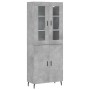 Aparador alto madera contrachapada gris hormigón 69,5x34x180 cm