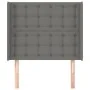 Headboard with dark gray fabric ears 93x16x118/128 cm by vidaXL, Headboards and footboards - Ref: Foro24-3119997, Price: 81,6...