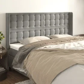 Headboard with light gray velvet ears 163x16x118/128 cm by vidaXL, Headboards and footboards - Ref: Foro24-3120068, Price: 13...