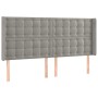 Kopfteil mit hellgrauen Samtohren 163x16x118/128 cm von vidaXL, Kopf- und Fußteile - Ref: Foro24-3120068, Preis: 138,96 €, Ra...
