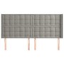 Kopfteil mit hellgrauen Samtohren 163x16x118/128 cm von vidaXL, Kopf- und Fußteile - Ref: Foro24-3120068, Preis: 138,96 €, Ra...