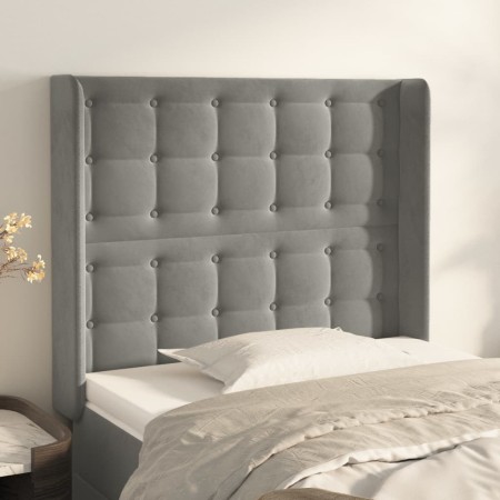 Kopfteil mit hellgrauen Samtohren 83x16x118/128 cm von vidaXL, Kopf- und Fußteile - Ref: Foro24-3120044, Preis: 80,36 €, Raba...
