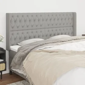 Headboard with light gray fabric ears 183x16x118/128 cm by vidaXL, Headboards and footboards - Ref: Foro24-3119930, Price: 12...