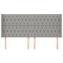 Headboard with light gray fabric ears 183x16x118/128 cm by vidaXL, Headboards and footboards - Ref: Foro24-3119930, Price: 14...